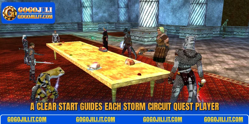 A clear start guides each Storm Circuit Quest player