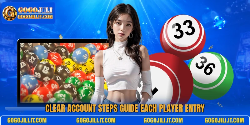 Clear account steps guide each player entry