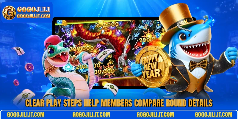 Clear play steps help members compare round details