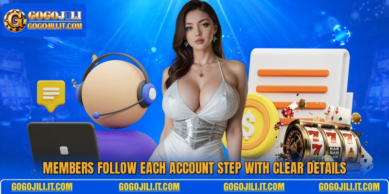 Members follow each account step with clear details
