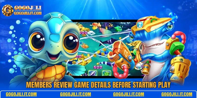 Members review game details before starting play