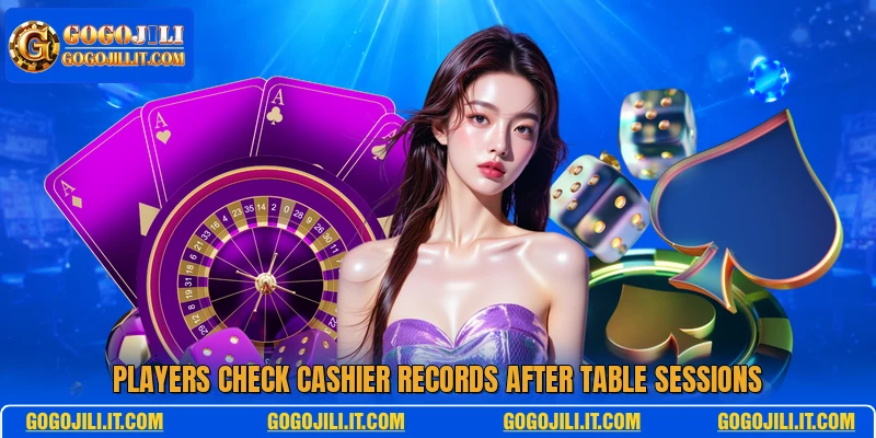 Players check cashier records after table sessions
