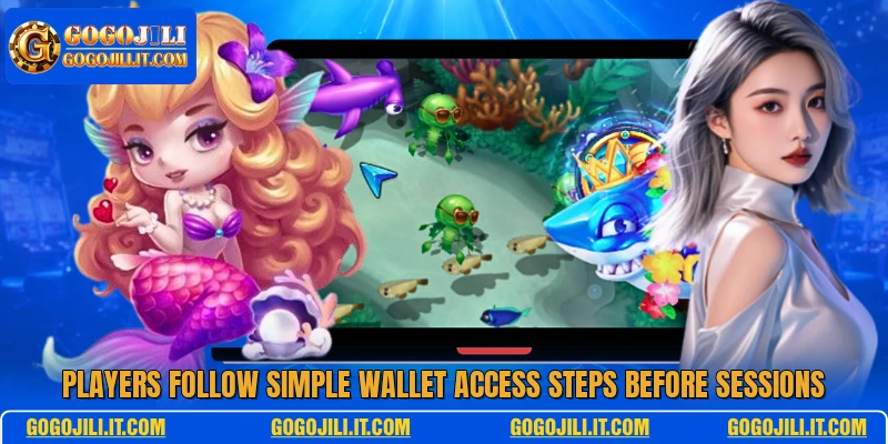 Players follow simple wallet access steps before sessions