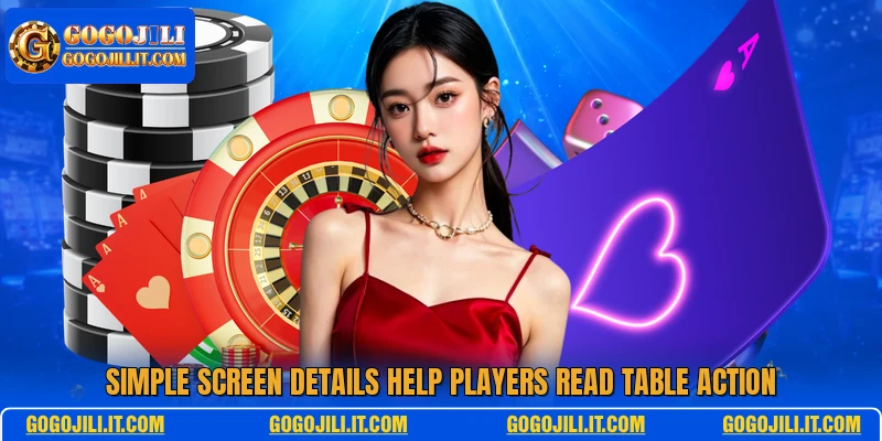 Simple screen details help players read table action