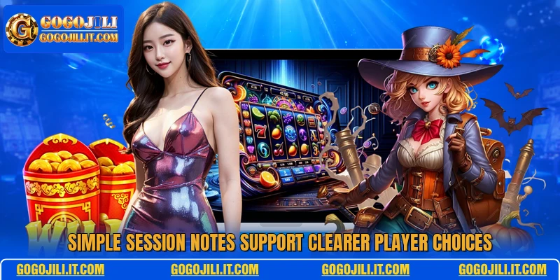 Simple session notes support clearer player choices