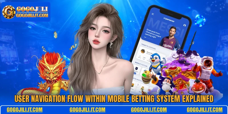 User navigation flow within mobile betting system explained